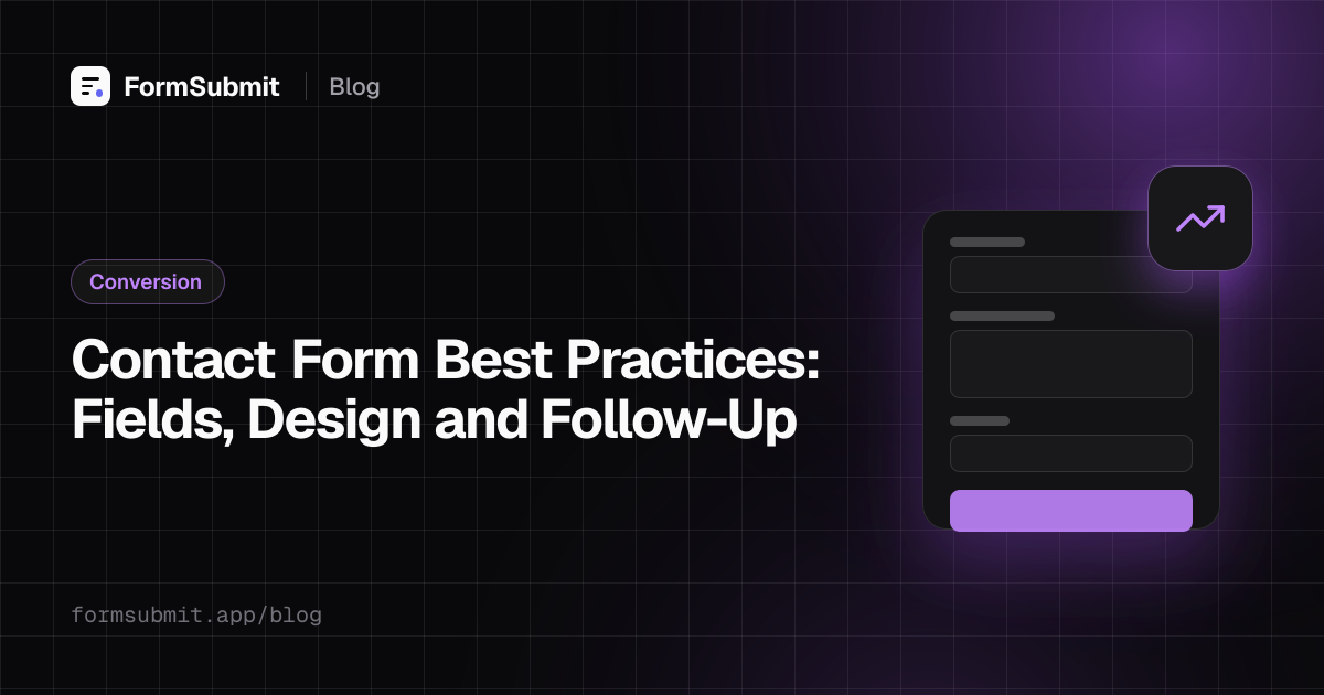 Clean contact us form on desktop and mobile illustrating contact form best practices