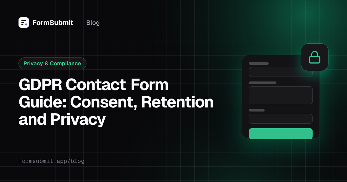 Website contact form with a privacy notice and consent checkbox illustrating GDPR contact form practices