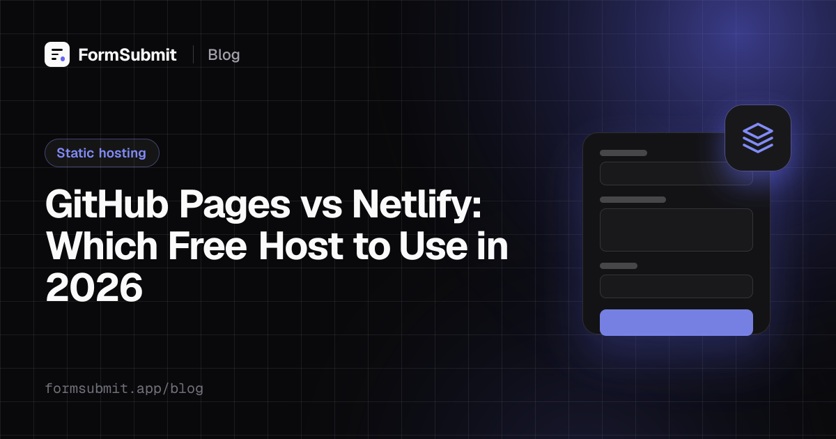Comparison table of GitHub Pages and Netlify free plan features and limits