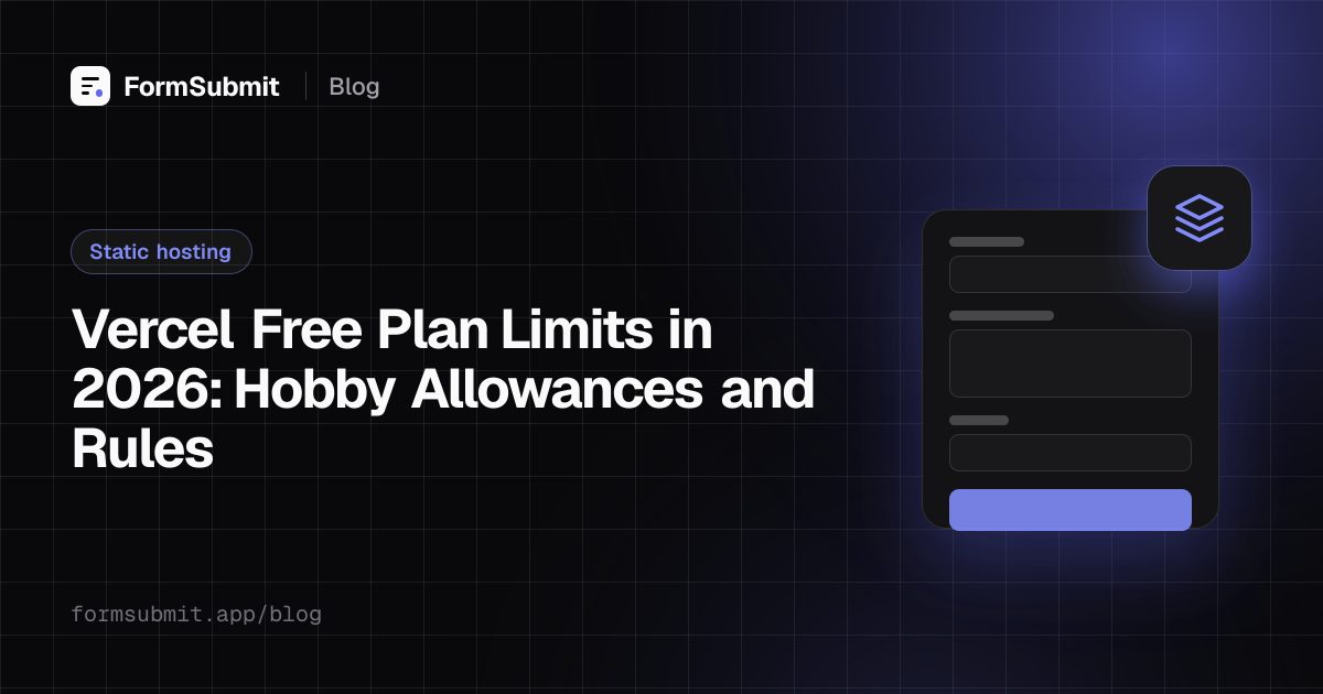 Vercel Hobby plan usage dashboard showing data transfer and request allowances